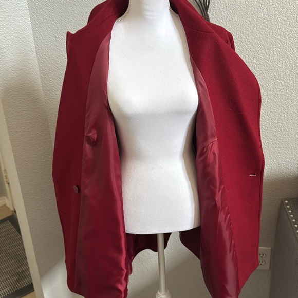 Michael Michael Kors Chic Red Pea Coat with Gold Buttons - Picture 10 of 14